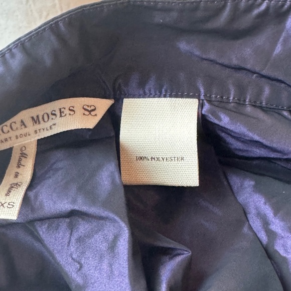 NWT REBECCA MOSES midnight purple pleated taffeta midi skirt size XS women's - Picture 6 of 6